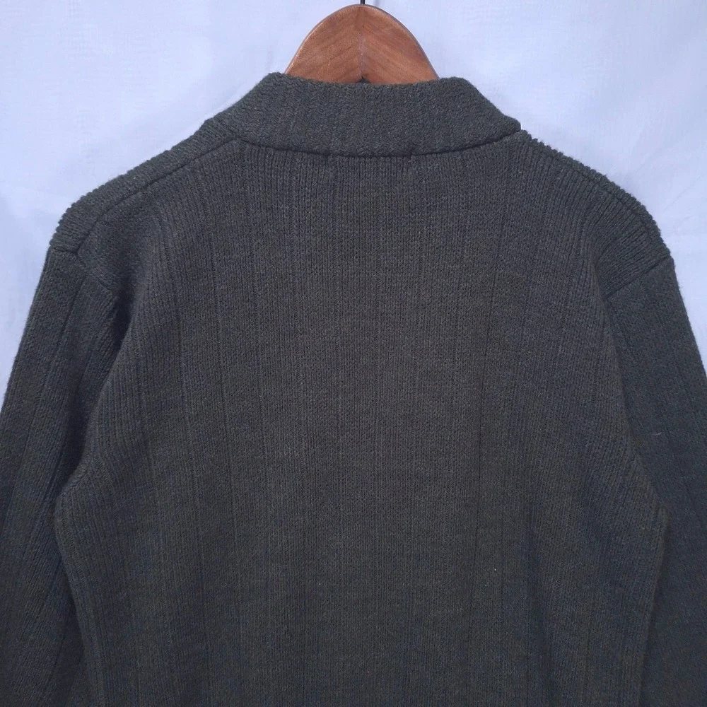 Vtg Northern Isles Full Zip Cardigan‎ Sweater Mens M Green Pockets Grandpacore